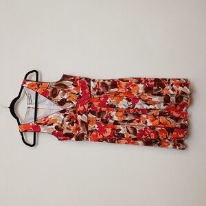 Corey P. Brown, Orange Fall Colored Patterned Sleeveless Dress Size 10